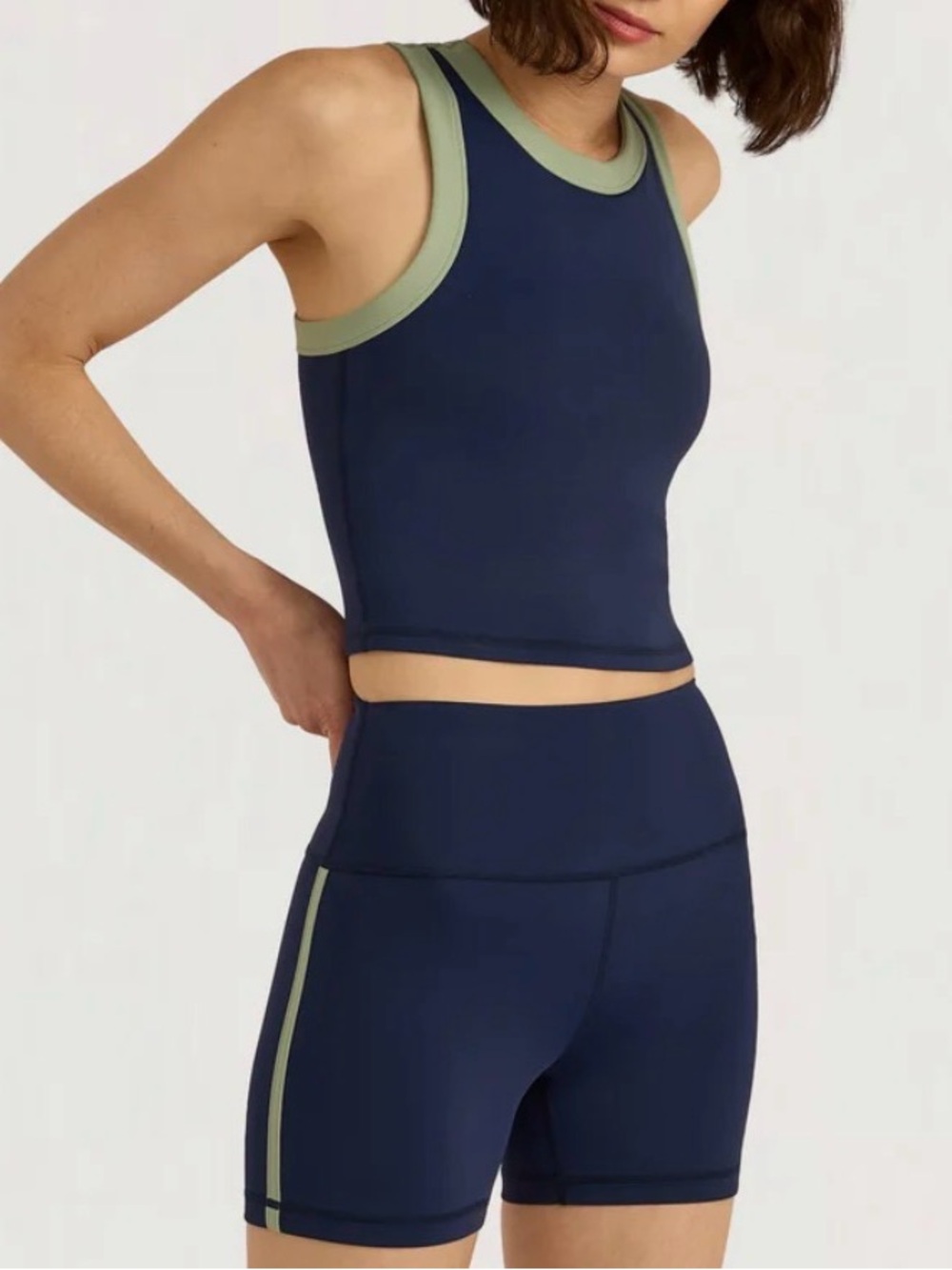 Organic Basics Crop Tank Top and Biker Shorts Set